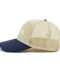 No Crying On The Yacht Women Trucker Hat Vintage Vibe Cap side view mesh adjustable snapback navy brim