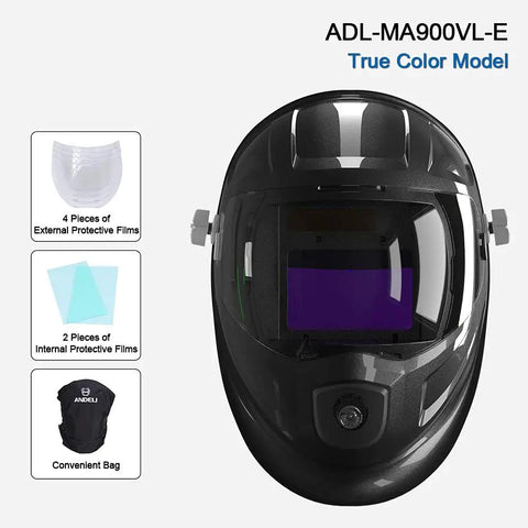 Auto Darkening Welding Helmet With LED Light And Large Viewing Area 3.86 By 2.44 Inches, Top Optical Clarity Rating 1 1 1 2 In Black Starry Sky