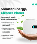 Smart Air Conditioner Controller With Built-In Air Quality Sensor in hand with energy-saving features and eco-friendly design.