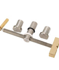 Beefy Heavy Duty Woodworking Bench Dog Clamp Desktop Clip with CNC precision rust resistant metal components displayed on white