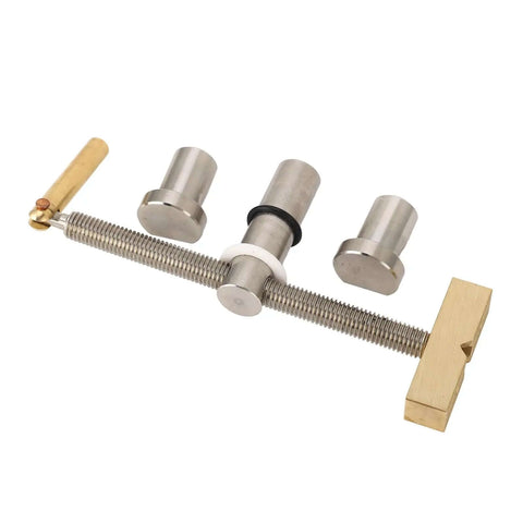 Beefy Heavy Duty Woodworking Bench Dog Clamp Desktop Clip with CNC precision rust resistant metal components displayed on white