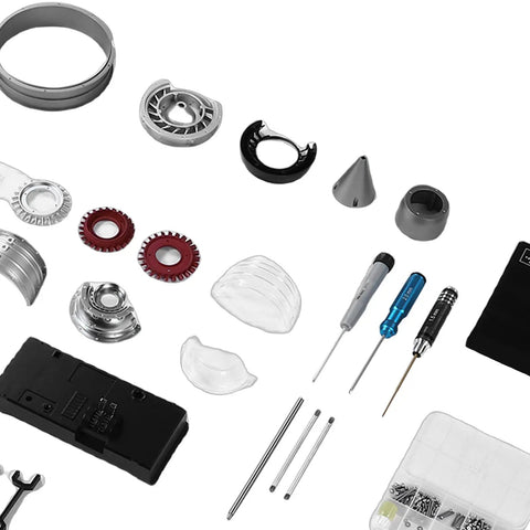 Components from Turbofan Engine Model Kit 1 12 Scale Crafted From Aluminum And Zinc Alloy With Over 300 Parts For Realistic Assembly