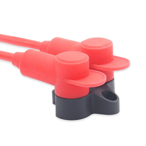 10 Pack Silicone Terminal Covers For Battery Studs And Power Junction Blocks, Fits 10 To 2 AWG Wire, 5 Red Pair Covers