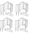 4 Pack RV Sliding Door Latches Set For Motorhomes And Campers Clear Mirror Closet Latches shown with screws on white background.