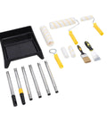 Heavy Duty 10 Piece Paint Roller Tray Kit With Solid Stainless Steel Handle And High Density Covers For Smooth Wall And Ceiling Painting Total Game Changer Kit on a white background.