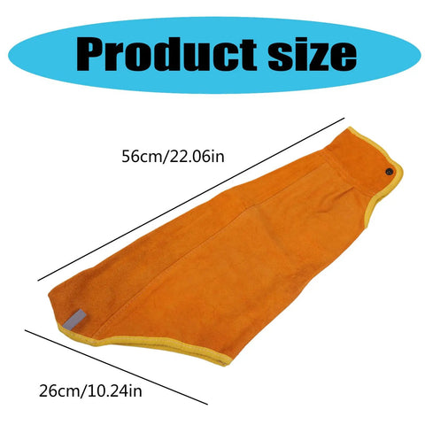 Heavy Duty Leather Flame Sleeves For Welders And Mechanics Badass Heat Resistant Arm Guards, size 56cm x 26cm.
