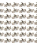 Top Tier 100 Pack 8mm Slotted Phillips Head Screw Brads In Sleek Silver arranged neatly for paper crafting and embellishments.