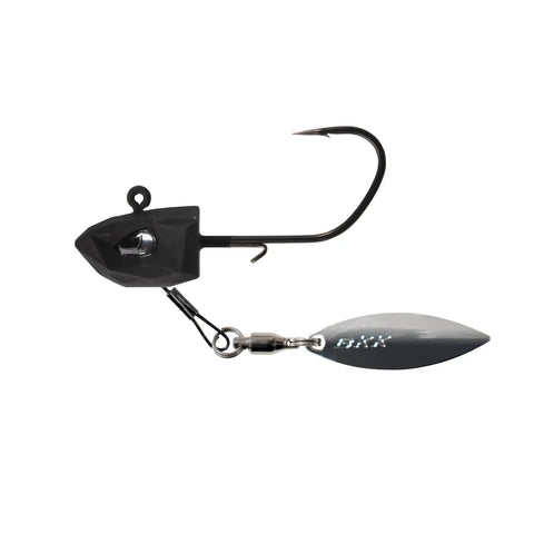Underspin Jighead With Titanium Blade Arm And Ball Bearing Swivel For Lightning Flash 3 Sixteenth Ounce One Zero Hook Natural Goby Color 3D Holographic Eyes Super Slide Coating Swimbait Jighead For Pro Flips And Hookups black jighead with blade arm