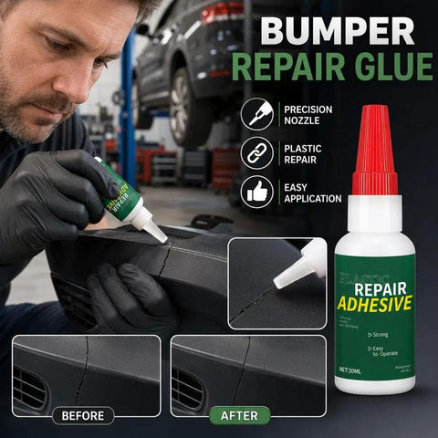 Heavy Duty Car Bumper Repair Adhesive And Quick Cure Auto Body Glue For Exterior Trim Sealing applied to car bumper crack