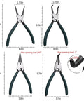 Four pliers from 500Pcs Retaining Ring Set M4 To M28 With 21 Sizes Alloy Steel Circlip Snap Ring Kit Including 4 Pliers
