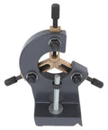 Heavy Duty Wood Lathe Steady Rest For 0618 7x12 7x14 Lathes With Three Point Support on a workbench, sturdy metal construction.