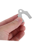 Hand holding U-shaped slotted washer from Auto Body Panel Alignment Shims Kit With U Shaped Slotted Washers, 144 Piece Set