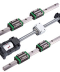 Precision CNC Ballscrew And Linear Guideway Kit Featuring HGH25 Rails SFU2505 Screw, heavy duty mounted linear guideway components.