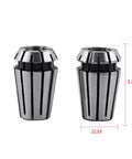 High Precision ER11 Spring Collet Set With 15 Pieces For CNC Engraving Machine Milling Lathe showing two metallic collets, size 1.8cm and 1cm.