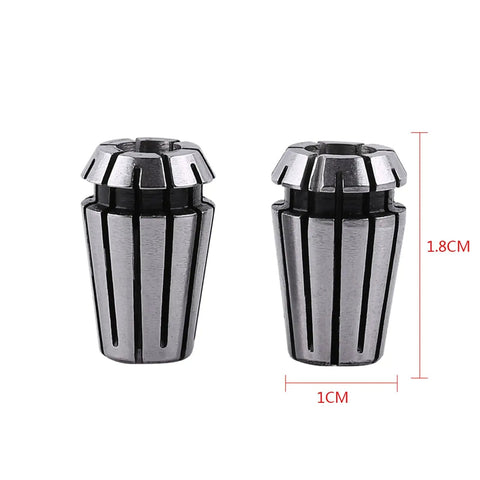 Top Tier ER11 Spring Collet Set With 15 Pieces Made From Durable 65Mn Steel For CNC Engraving And Milling Lathes, detailed view of two collets.