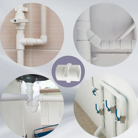 10 Pack One Half Inch NPT Female PVC Pipe Fittings Socket To Female Slip Coupling Sch40 White Plumbing Connectors Installed
