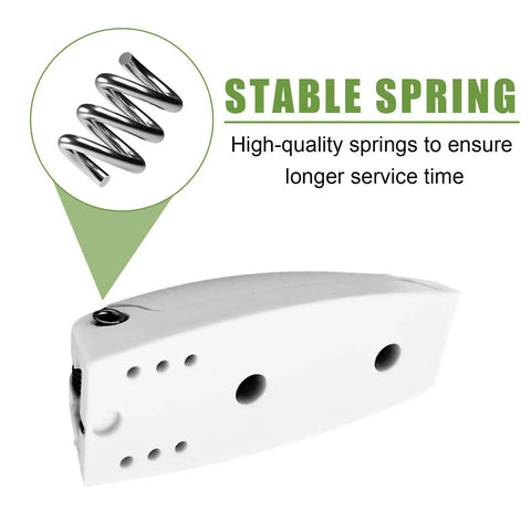 Close-up of a spring from 5 Piece RV Door Holder Kit With Sturdy Spring Clip And Mounting Screws, preventing slamming and accidental closures.
