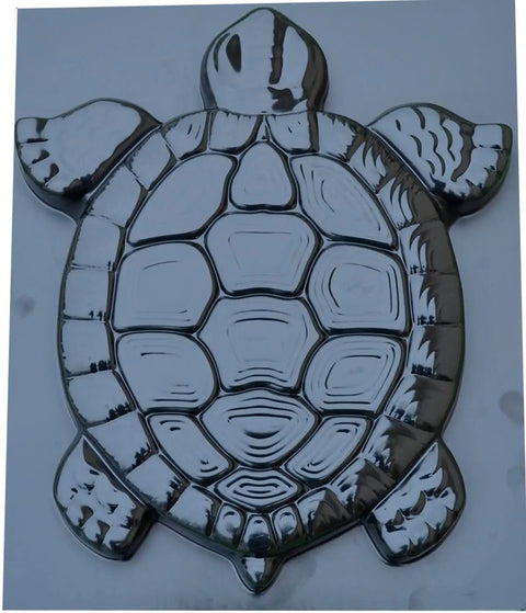 Turtle Shaped Stepping Stone Mold For DIY Concrete Garden Pathway Pavers ABS Plastic Casting Mold Makes Over Fifty Turtles Ideal For Lawn Decor And Patio Paths shown in close-up.