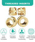 500 Pieces Heat Set Threaded Inserts Kit With Brass Knurled Nuts M2 M3 M4 M5 For Plastic And 3D Printing Projects Compatible With PLA ABS PETG Durable And Corrosion Resistant