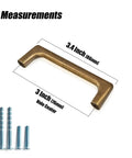 Slick Brushed Brass Cabinet Pulls 7.6 Inch Hole Centers In Zinc Alloy with dimensions and screws shown