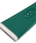 Close-up of Two Pack 17.7 Inch Pick Mattock Hoe Set, forged steel blade with green finish, showing edge and texture.