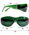 Game Changing Red Light Therapy Glasses Block 600Nm To 900Nm Rays, green dark lens, dimensions 5" wide, 1.5" high.