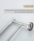 Polished Chrome 5 Piece Bathroom Hardware Set With 24 Inch Double Towel Bar Modern Style Accessories Kit shown with base bracket