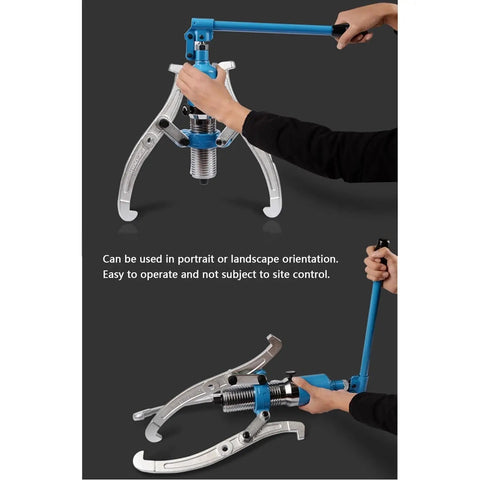 Shop Grade Hydraulic Wheel Puller And Bearing Hub Separator With 360 Rotating Pump in use on stubborn gear.