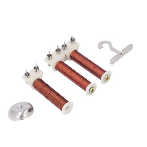 Electromagnet Current Tester Set With Helical Coil Electric Bell And Hook Portable Physics Lab Kit components on display