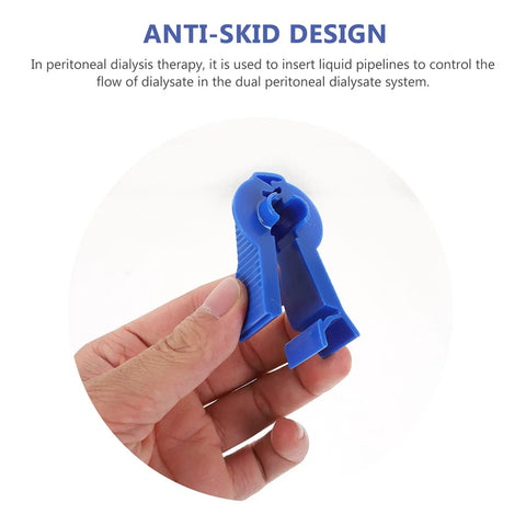 Anti-skid design of Three Pack Peritoneal Flow Control Clips For Dialysis Tubing And Bag Clamp On The Go Portable ABS Clips Replacement