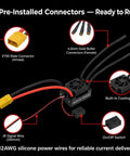 Pre-installed connectors on 120A Sensorless Brushless ESC Beast for One-Tenth Scale RC Cars and Trucks, 2S-4S LiPo Ready