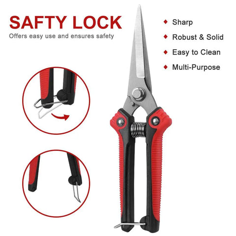 Workhorse Pruning Shears With Stainless Steel Blades And Ergonomic Non Slip Handles For Sharp Fast Cuts On Plants 8.1 Inch