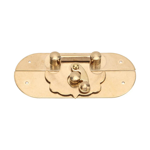 Old School Jewelry Box Lock With Exquisite Brass Texture Latch Antique Style Cabinet Lock For Boxes Engraved Brass Surface Decor