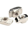 Durable Heavy Duty 50 Pack M6 T Nuts Hammer Head T Slot Nuts Drop In Nickel Plated Carbon Steel For European Aluminum Profiles 10mm Slot