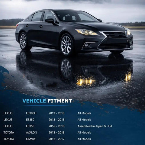 Lexus sedan with fitment details for Brake Kit for Toyota Camry 2012-2017 Avalon 2013-2018 Lexus ES350 ES300h Front 11.65 Inch Rotors