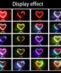 Display effects of Heart Shaped LED Flashing Light Kit With 51 Microcontroller For Electronics featuring 32 colorful patterns.