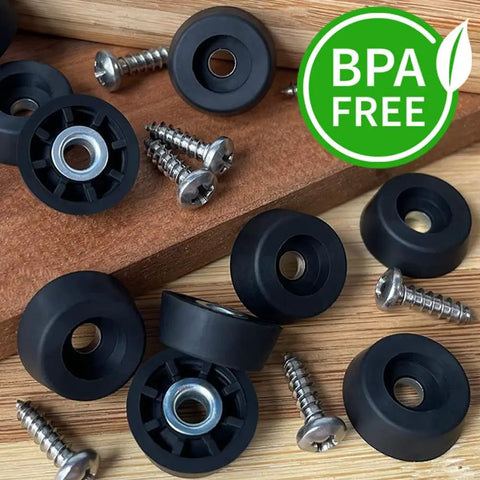 12 Pack Rubber Feet For Cutting Boards Non Slip Bumper Pads With Stainless Screws And Inserts BPA Free Rubber Made In USA