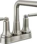 Front view of Two-Handle Deck Mount Bathroom Faucet in Brushed Nickel with Diamond Seal Technology, model 2536-SSMPU-DST.