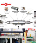 Water jet cutting machine seal head and spare parts diagram; silver metal components with WinGwin branding