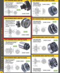 Catalog page featuring F450 Grinding Wheel Adapter for US standard cylindrical grinders, showing adapter with 1-1/4 in ID and 1 in taper