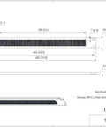 Technical drawing of 10 Pack 1U Horizontal Rack Mount Cable Management Brush Panel For 19 Inch Racks And Cabinets Black With High Density Nylon Brush For Cable Entry And Dust Control In Data Centers And Studios.