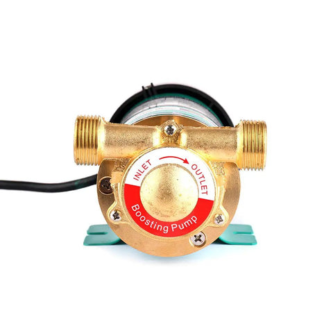 Front view of Home Shower Water Pressure Booster Pump 115V 60Hz Three Quarter Inch Outlet 90W Auto Boost Pump with Flow Switch