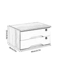 Sketch of Wooden Desktop Storage Cabinet With Drawers And Lock Flat File Organizer for Office and Home, dimensions shown.