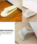 Rubber door stoppers showcased in use, part of 5 Pack Door Wedge Stoppers Rubber Anti Skid Prevent Slamming For Home And Office