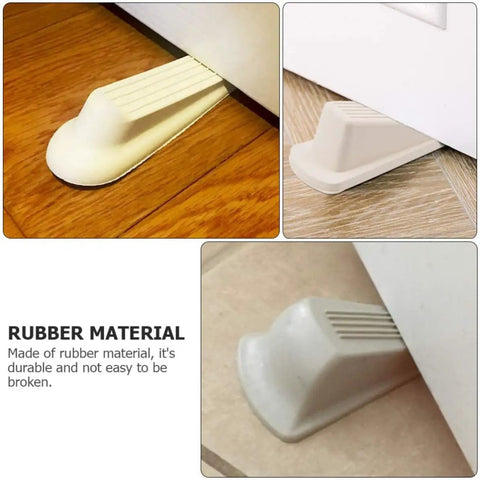Rubber door stoppers showcased in use, part of 5 Pack Door Wedge Stoppers Rubber Anti Skid Prevent Slamming For Home And Office