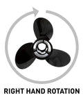 Black Max 3-Blade Aluminum Propeller For Outboards, 13 Inch Diameter, 19 Inch Pitch, Right Hand Rotation, Heavy Duty Marine Prop With Flo-Torq II Hub Kit Included