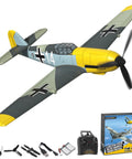 RC Plane BF109 Fighter 4 Channel RC Aircraft With Aileron And Gyro Stabilizer For Smooth Aerobatics, Yellow model, accessories