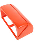 Heavy Duty Outdoor EV Charger Cover With Dual Outlet Socket Protector All Weather Foldable Shield For Electric Vehicles. Bright orange protective shell.