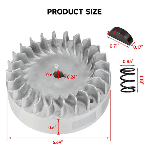Beefed-Up Aluminum Flywheel 10K RPM For Predator 212CC 196CC 224CC Non Hemi Ghost Engines and components dimensions