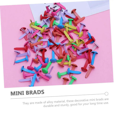 300Pcs Miniature Brads Round Fasteners For Crafts DIY Projects Scrapbooking Card Making Dreadlock Accessories And Creative Craft Supplies